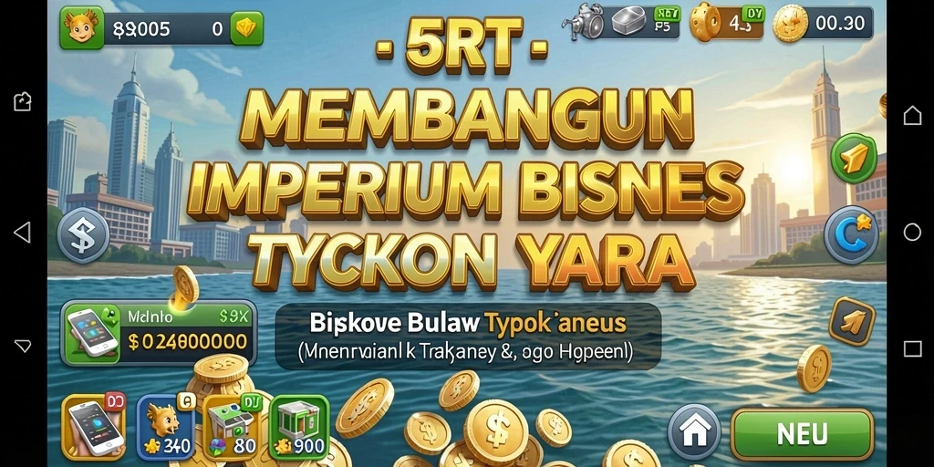 Tampilan gameplay menarik dari 5RT dengan berbagai pilihan bisnis.