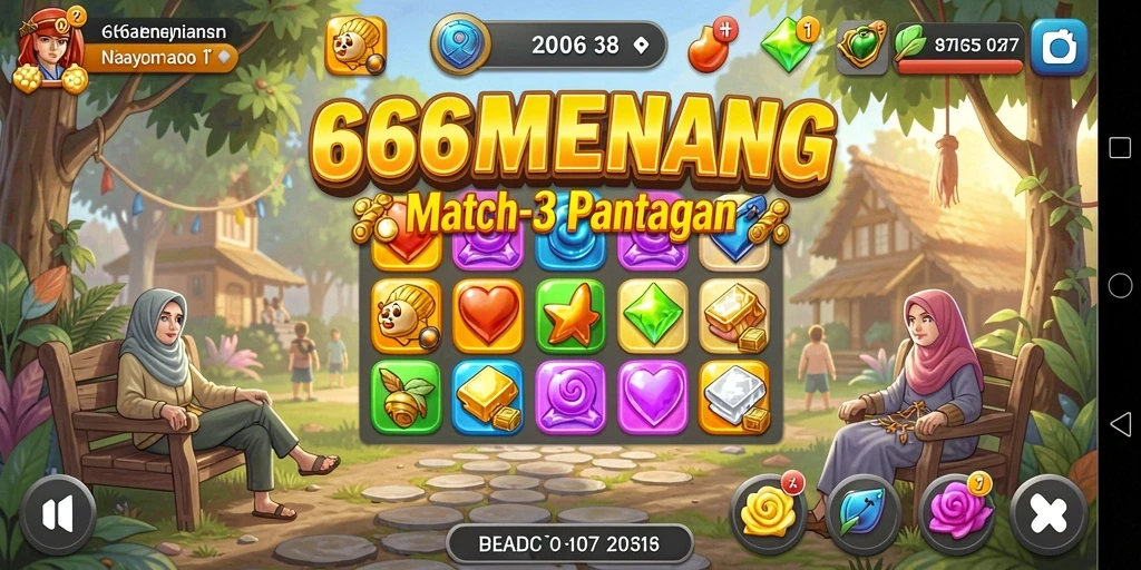 Gameplay seru dalam permainan Match-3 666MENANG.