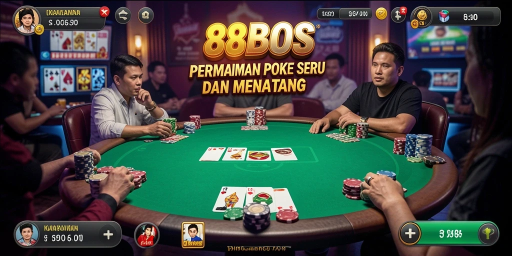 Tampilan gameplay Poker yang seru di 88BOS.