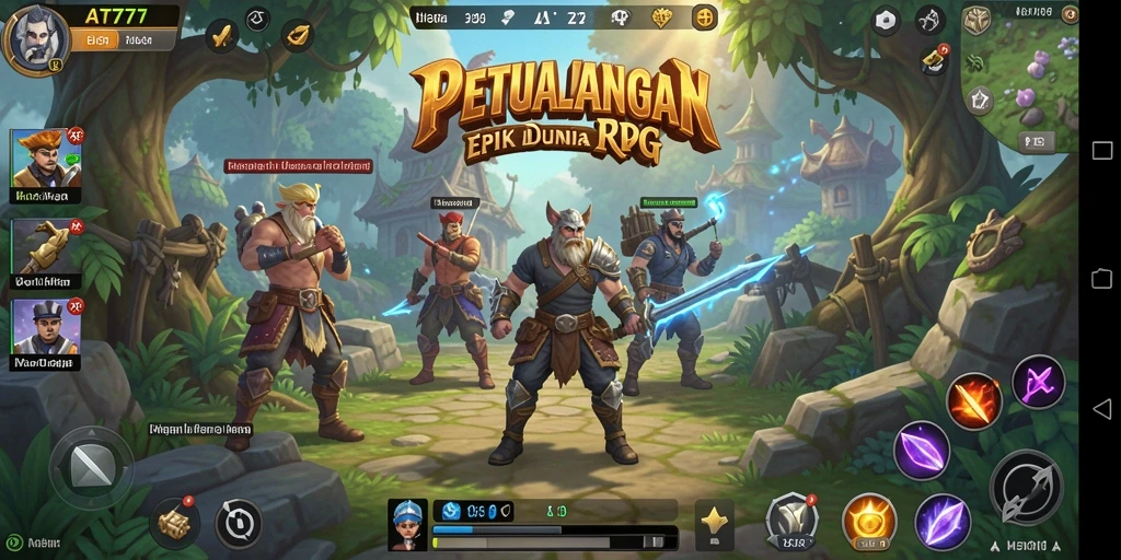 Screenshot AT777 menampilkan pertarungan epik dengan grafis yang menawan.