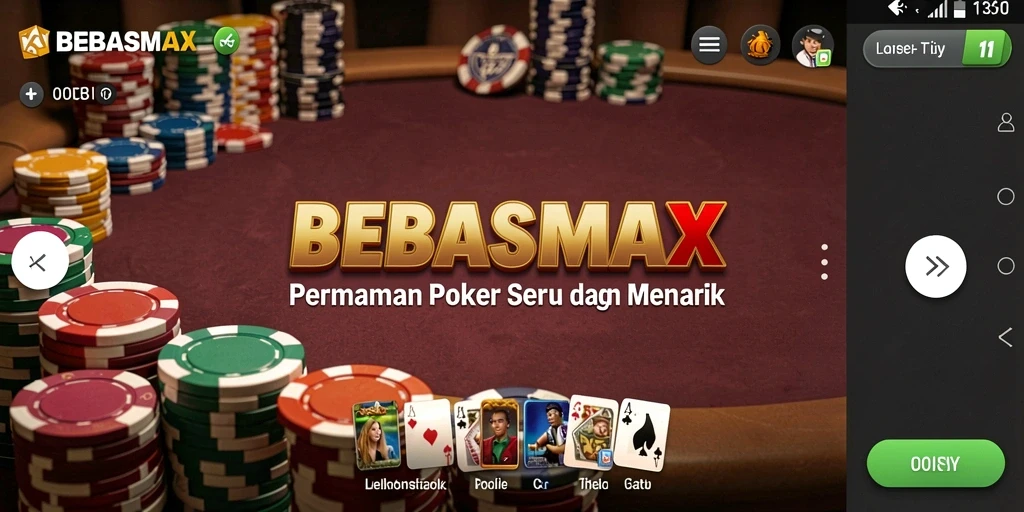 Tampilan gameplay Poker yang seru di BEBASMAX.