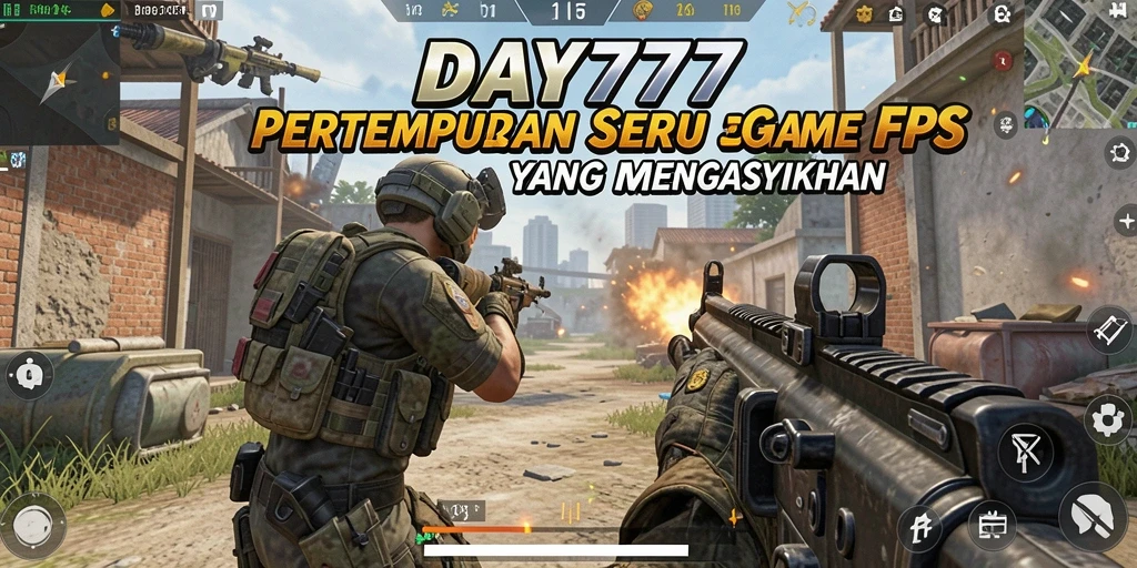 Screenshot utama <strong>DAY777</strong> menampilkan aksi pertempuran intensif dalam gameplay FPS.