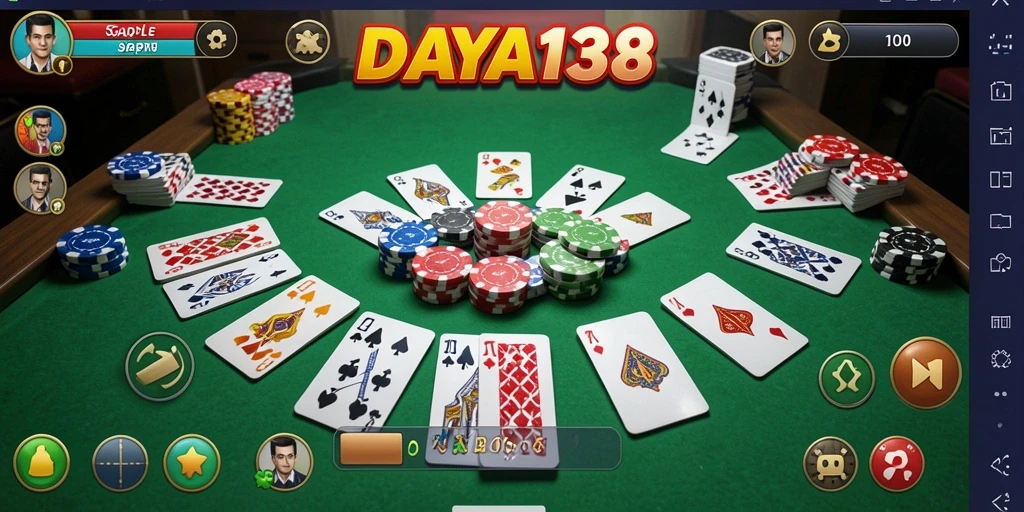 Tampilan gameplay seru dalam permainan Gaple DAYA138.