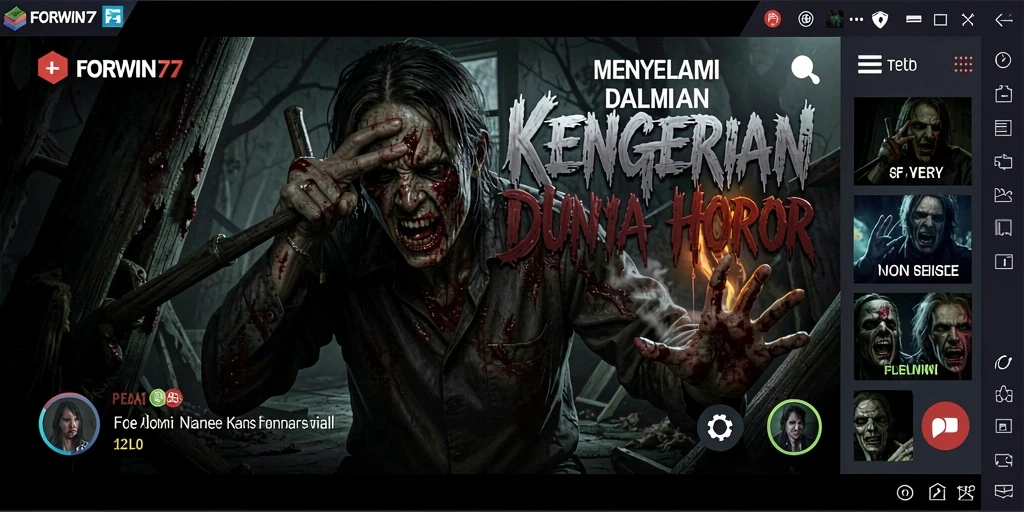 Tangkapan layar dari gameplay menakutkan di FORWIN77.