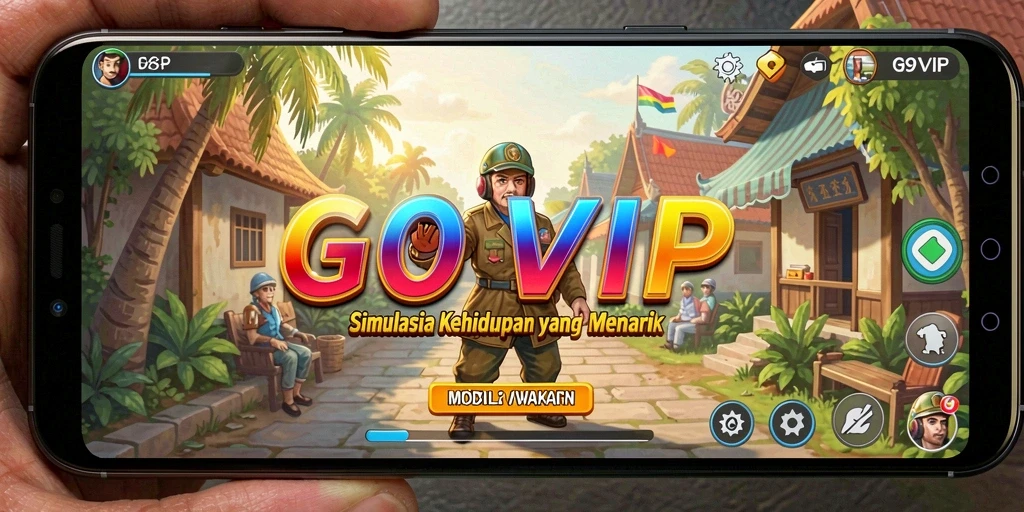 Tampilan screenshot utama G9VIP yang menampilkan gameplay simulasi kehidupan.