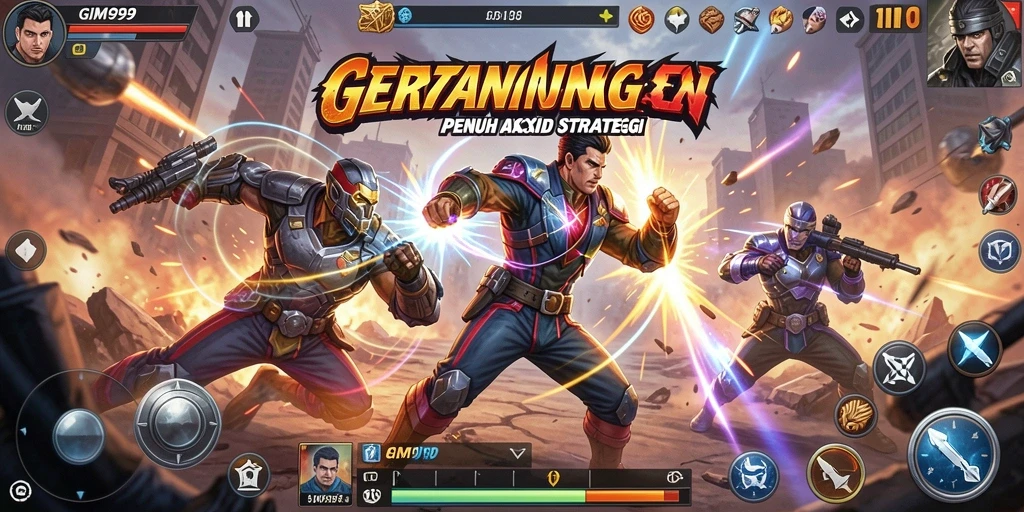 Tampilan seru pertarungan di GIM999 dengan aksi yang mendebarkan.
