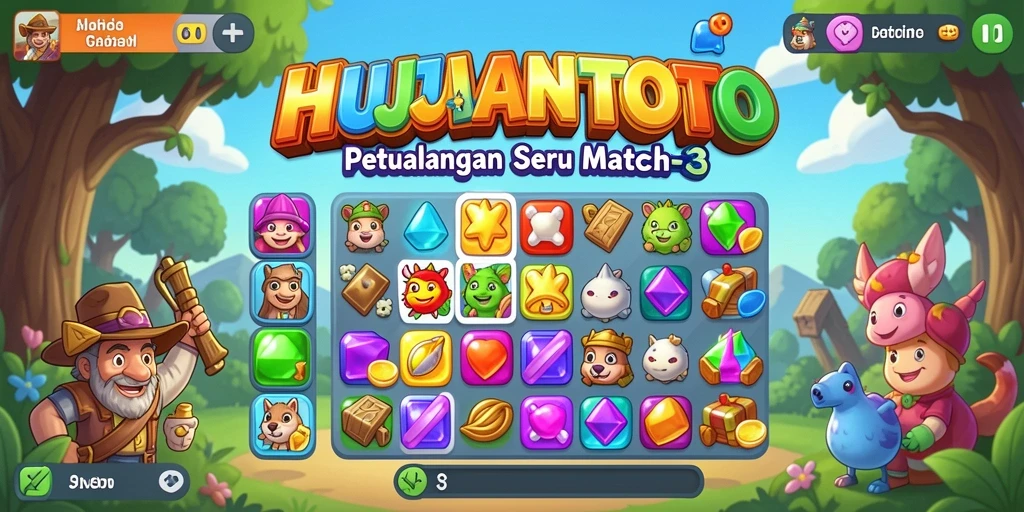 Tampilan screenshot HUJANTOTO menampilkan gameplay seru dengan elemen berwarna-warni.