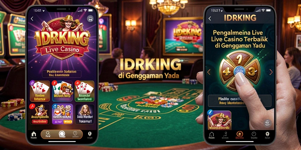 Screenshot IDRKING menampilkan dealer profesional dalam aksi permainan Live Casino.
