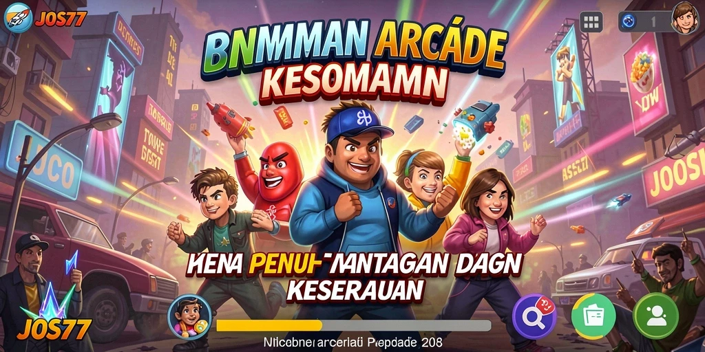 Screenshot utama JOS77 menampilkan gameplay seru dan berwarna.