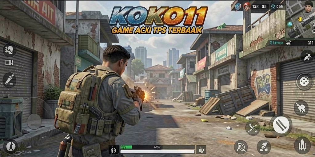 Screenshot KOKO11 menampilkan aksi pertempuran yang mendebarkan dalam game TPS.