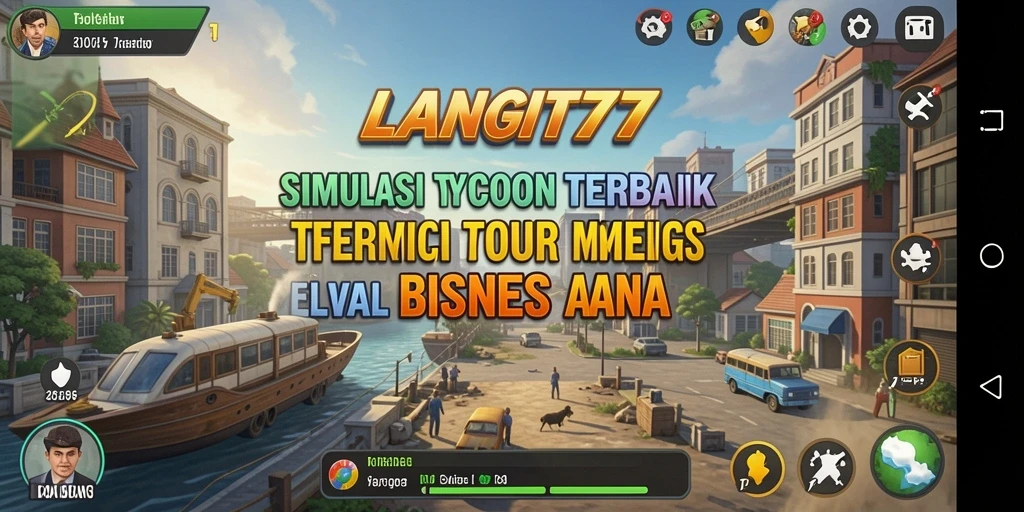 Screenshot gameplay LANGIT77 yang menunjukkan aktivitas mengelola bisnis.