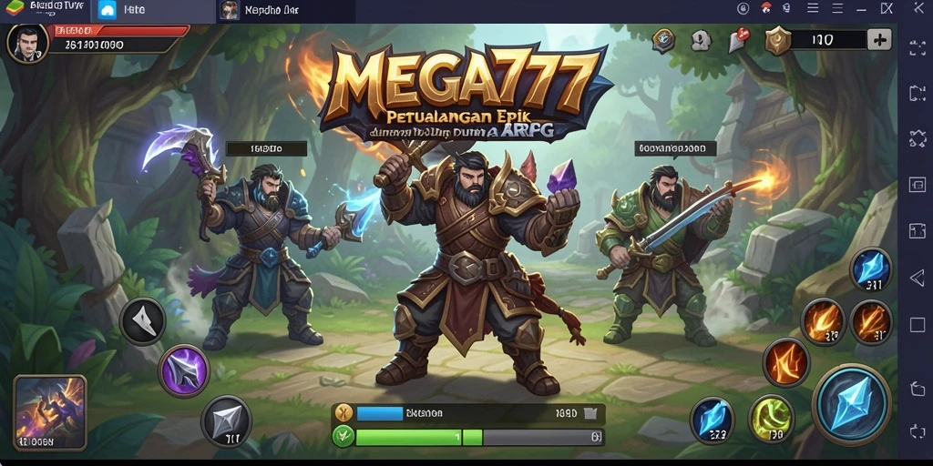 Screenshot gameplay MEGA777 menunjukkan aksi pertempuran yang mendebarkan.