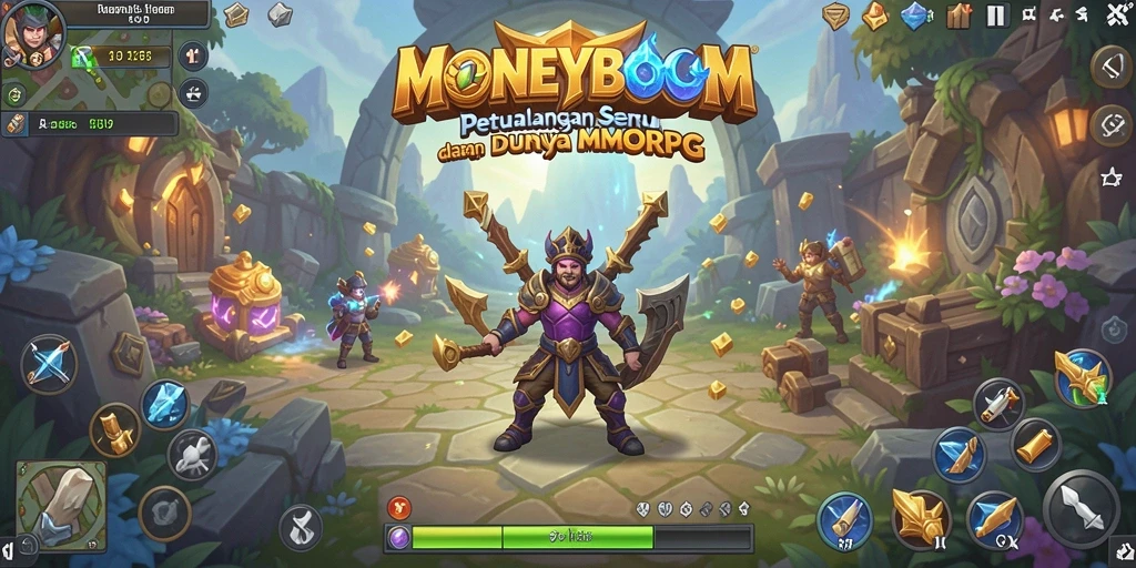 Tangkapan layar dari gameplay MONEYBOOM yang menampilkan aksi pertempuran yang mendebarkan.