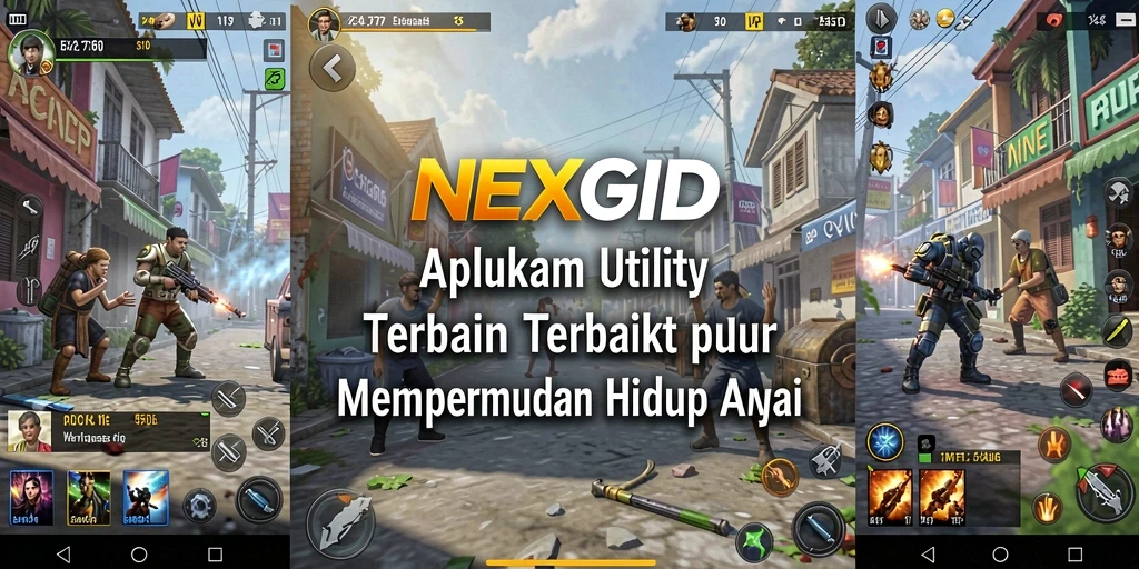Tampilan utama NEXGID menampilkan antarmuka yang ramah pengguna dan fitur-fitur utility.