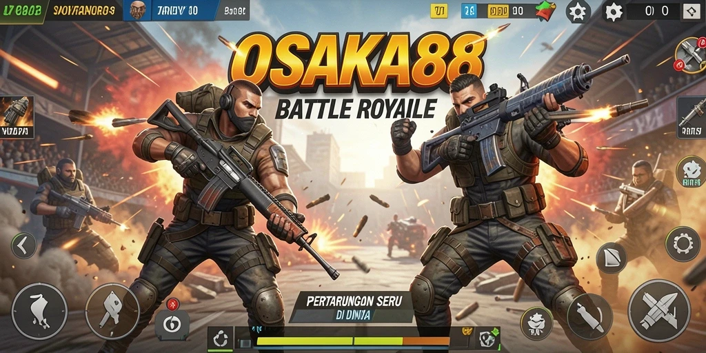 Gameplay OSAKA88 yang menegangkan di arena Battle Royale.