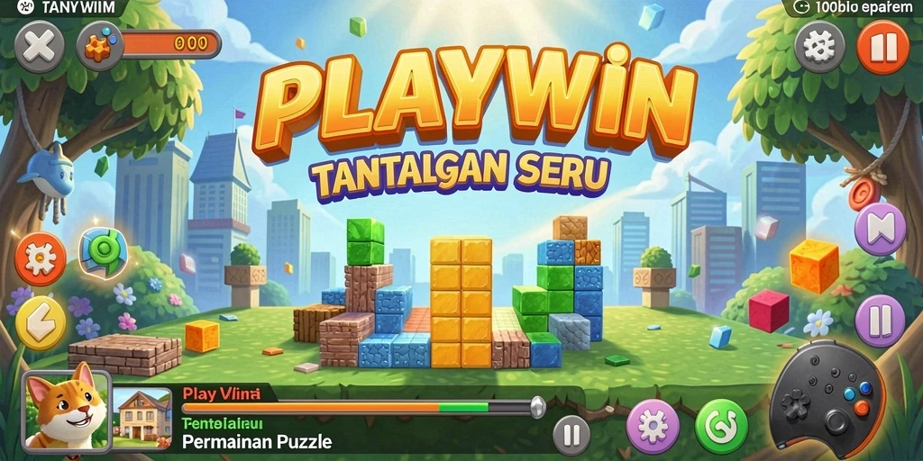 Tampilan utama gameplay PLAYWIN yang menarik dan penuh tantangan Puzzle.