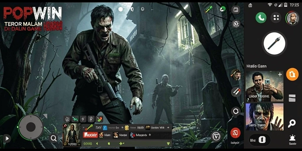 Screenshot menegangkan dari gameplay horror di POPWIN.