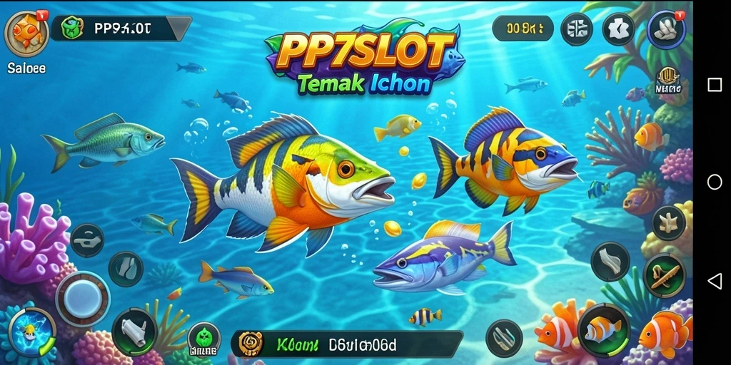 Tampilan gameplay seru dalam PP7SLOT saat menembak ikan.