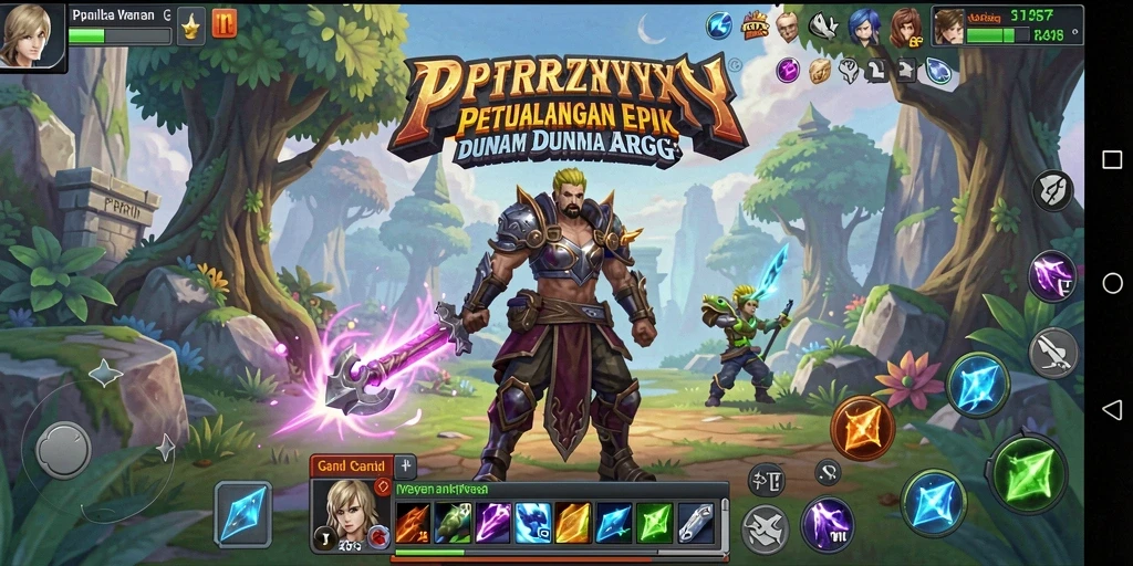 Screenshot gameplay PPRRYY dengan pertarungan epik dan visual menawan.