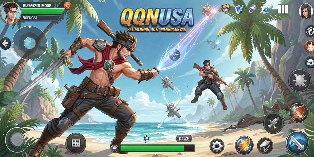 Gameplay QQNUSA penuh aksi dan tantangan seru.