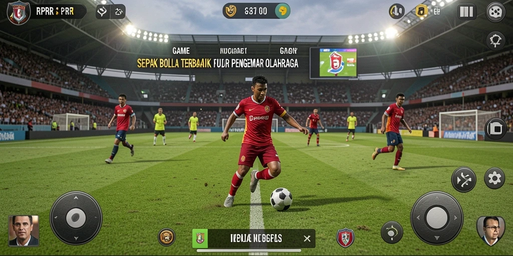 Tangkapan layar RPRR menunjukkan aksi permainan sepak bola yang mendebarkan.
