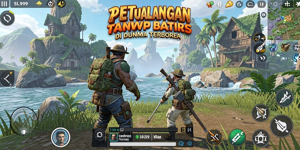 Tangkapan layar menampilkan karakter pemain menjelajahi dunia terbuka yang indah.