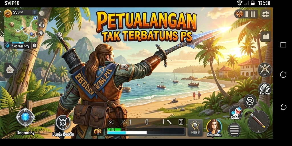 Tangkapan layar gameplay SVIP10 menunjukkan petualangan seru di dunia terbuka.
