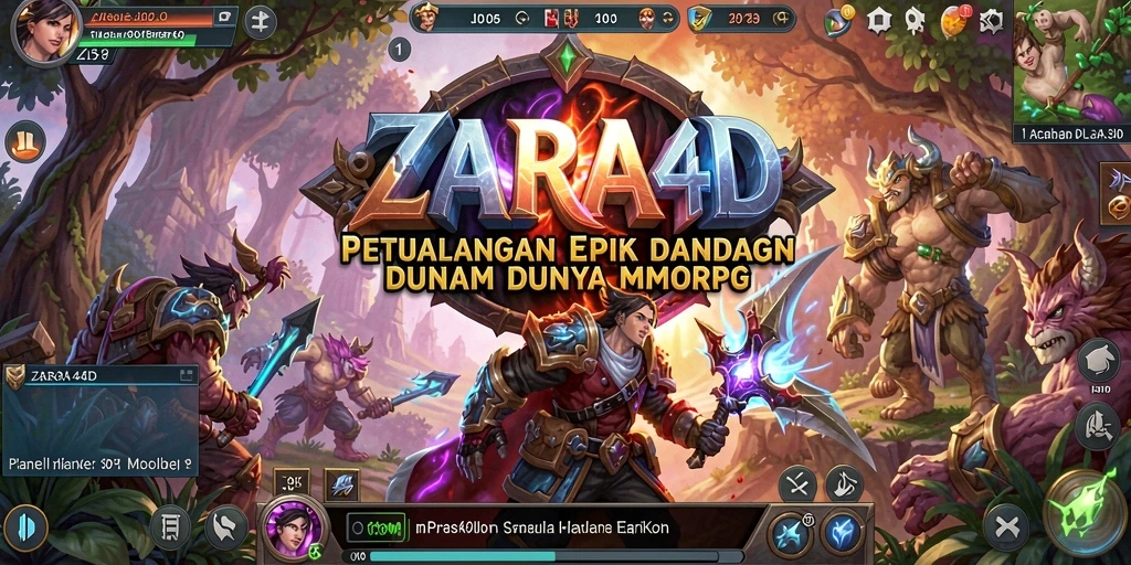 Tampilan gameplay epik ZARA4D dalam dunia MMORPG.