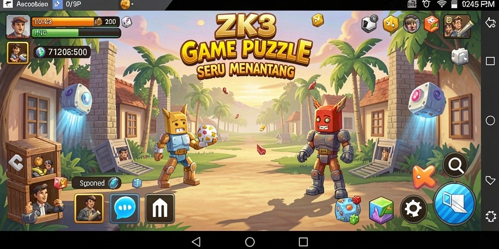 Tampilan gameplay menarik dari ZK3 saat menyelesaikan teka-teki.